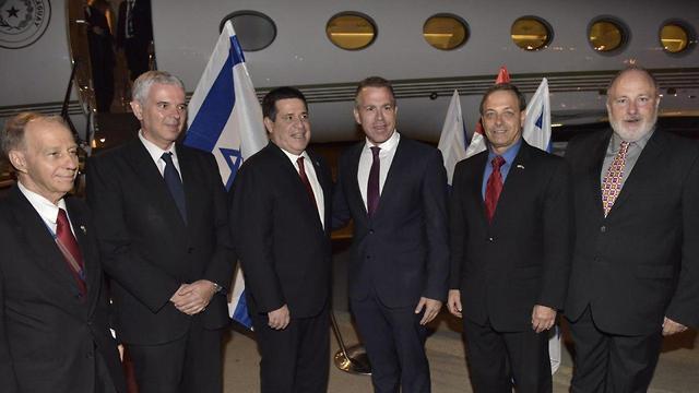 Paraguay's President Horacio Cartes arrives in Israel