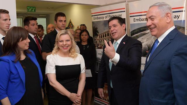 Benjamin and Sara Netanyahu meet with Cartes