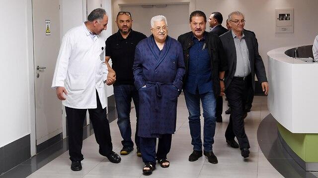 Abbas at the hospital in Ramallah in May