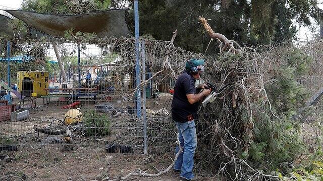 The kindergarten hit by a mortar from Gaza