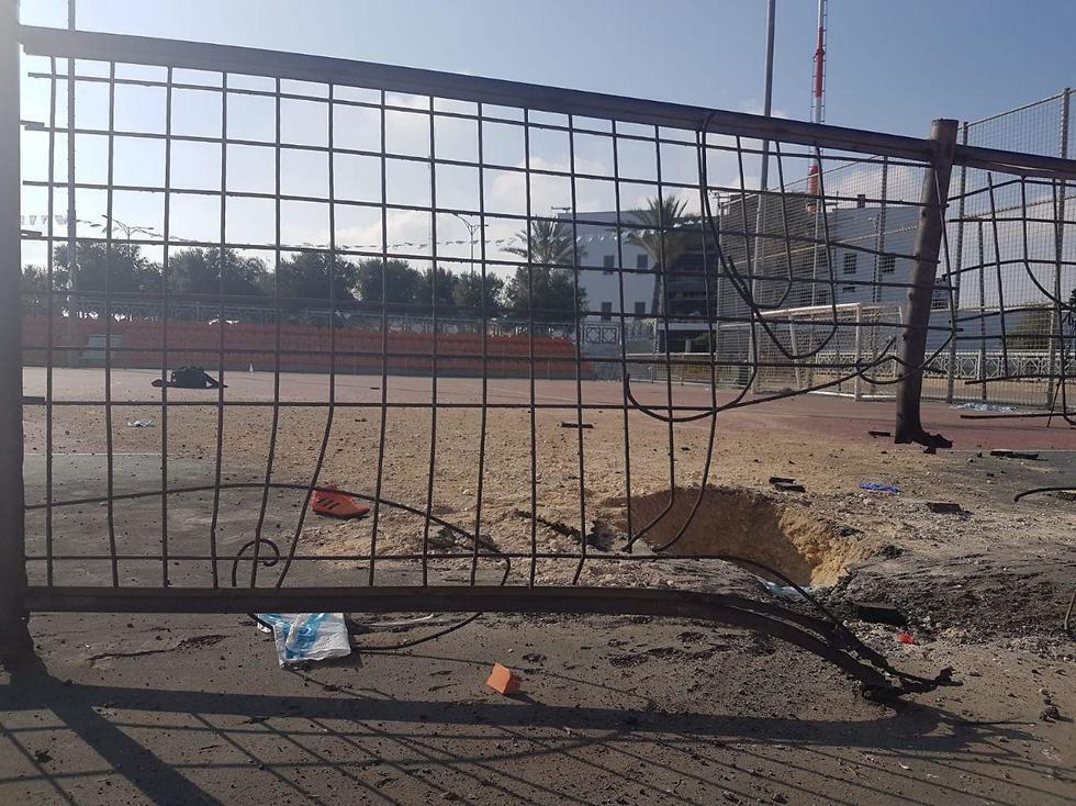 Rocket hit at Netivot stadium