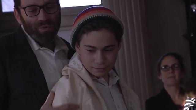 A bar mitzvah in the middle of nowhere. Oliver Levis with his son Guv