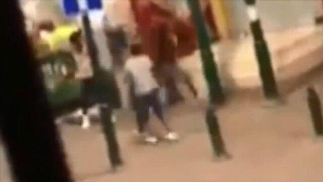 Драка в Южном Тель-Авиве (кадр видеозаписи)