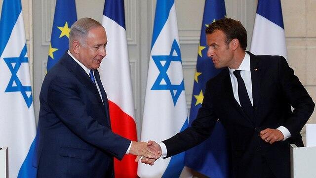 Netanyahu with French President Emmanuel Macron on Tuesday
