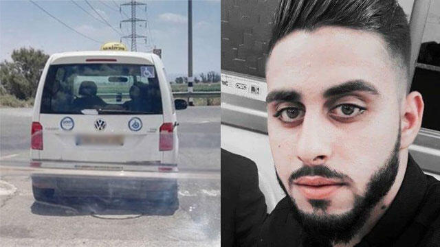 Shinawi and the car he tried to escape in (צילום: תומר מזל טוב) Shinawi and the car he tried to escape in