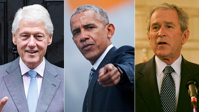 Former US President George W. Bush, Barack Obama and Bill Clinton 