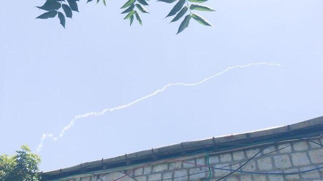 Missile trail above Safed