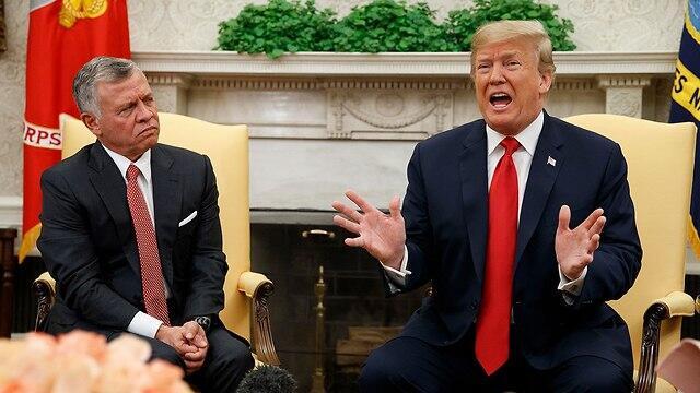 Donald Trump and King Abdullah of Jordan at the White House, June 2018 (צילום: AP) Donald Trump and King Abdullah of Jordan at the White House, June 2018