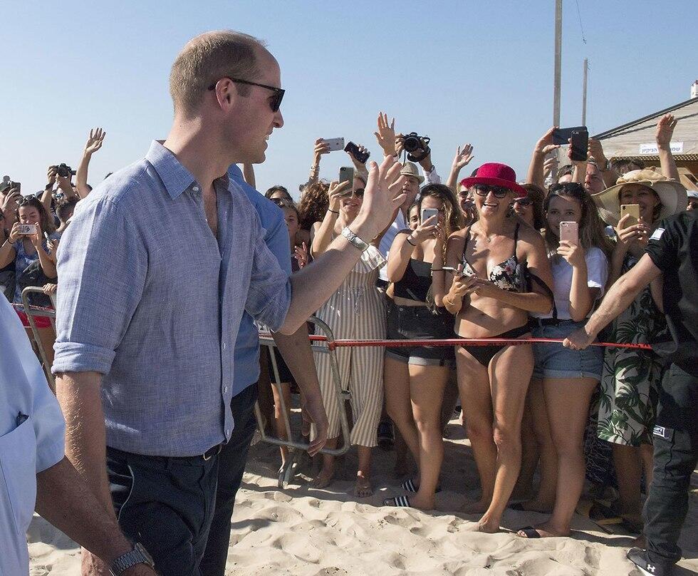 Prince William at Frishman beach (צילום: gettyimages) Prince William at Frishman beach