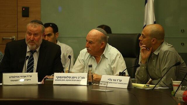 Attorney General Avichai Mandelblit (L) and MK Nissan Slomiansky