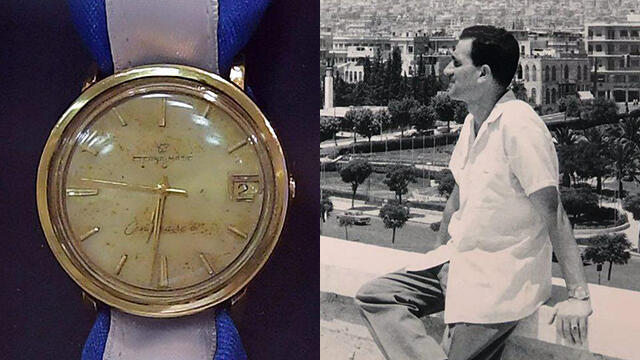 Eli Cohen, right, and his recovered wristwatch