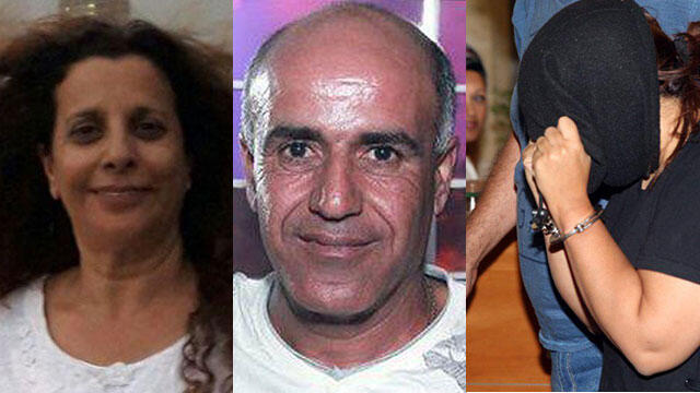 Офира Хаим, ее муж Давид и подозреваемая в соучастии. Фото и репродукция: Ярив Кац