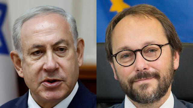 Prime Minister Netanyahu; EU Ambassador to Israel Giafret (צילום: משלחת האיחוד האירופי בישראל) Prime Minister Netanyahu; EU Ambassador to Israel Giafret