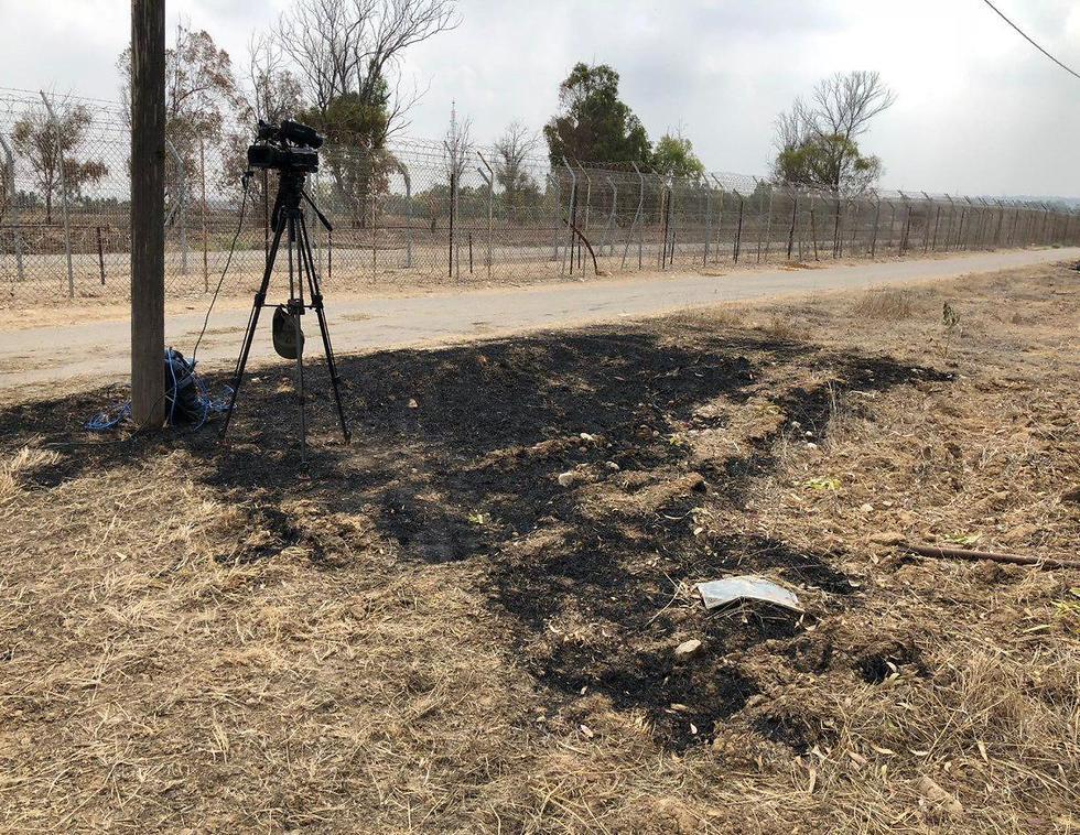 Место падения ракеты в Нахаль-Оз