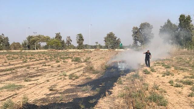 Rocket landing site in Nahal Oz