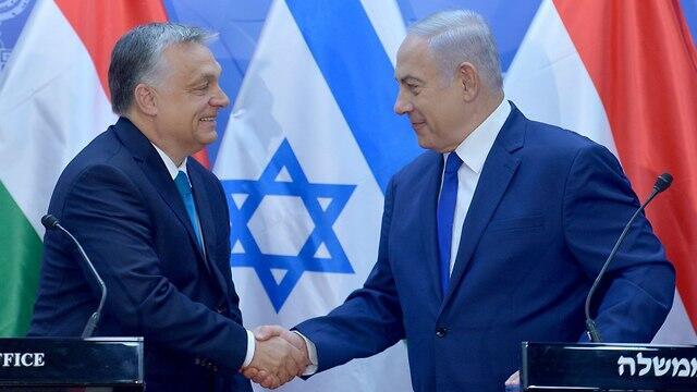 Hungary's Victor Orbán with Netanyahu 