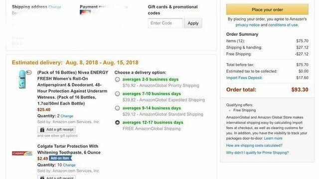 Страница заказа