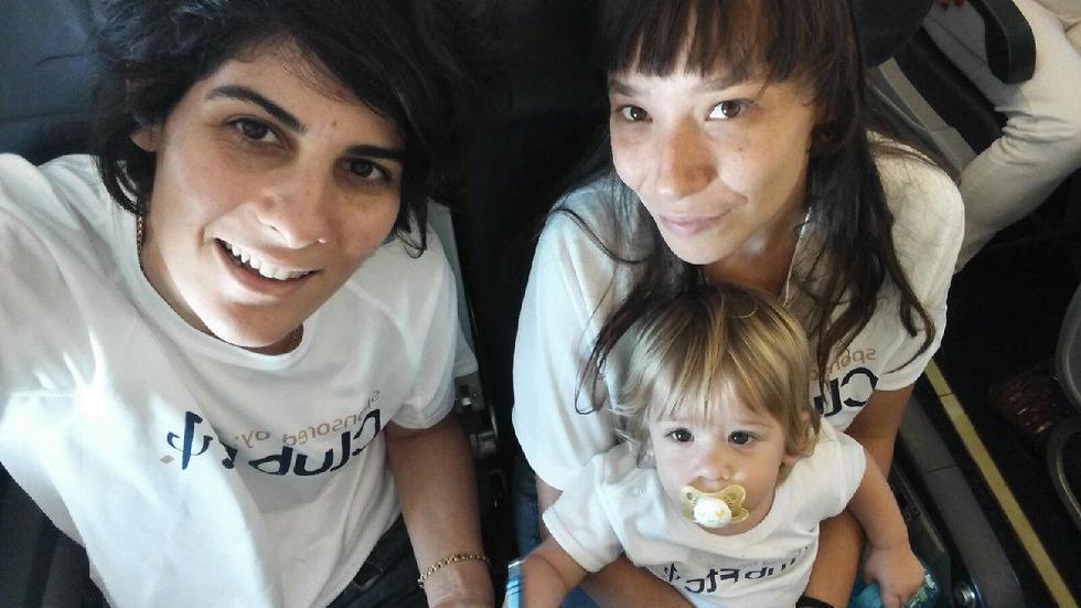 The same-sex couple Ravit and Orly with their son