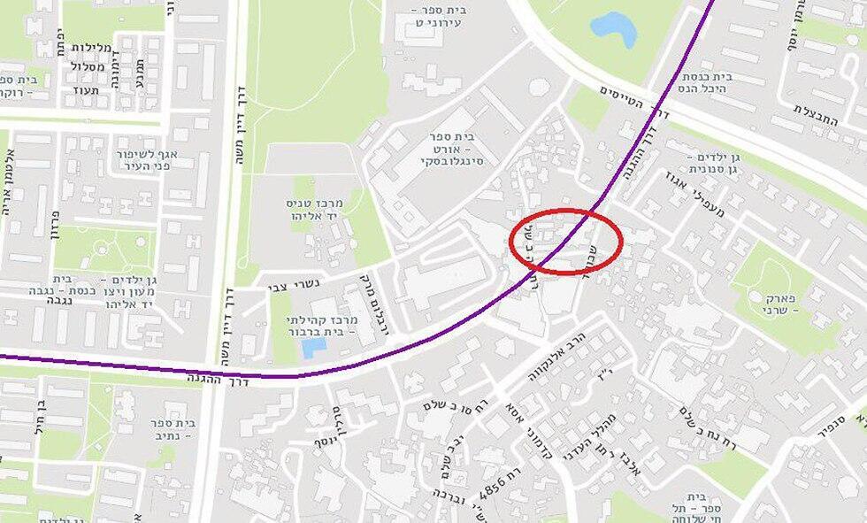 Трасса фиолетовой ветки. Красным отмечено место сносаnullnull Трасса фиолетовой ветки. Красным отмечено место сноса