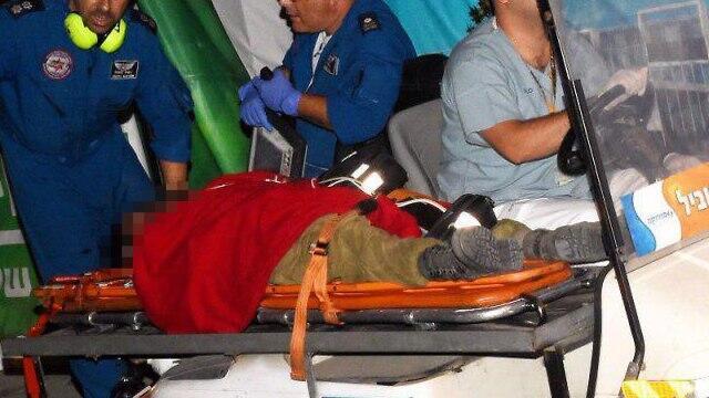The officer being evacuated to the hospital