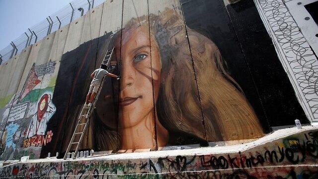 Mural of Ahed Tamimi painted on West Bank wall
