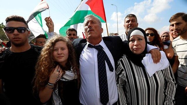 L-R: Ahed, Bassem and Nariman Tamimi