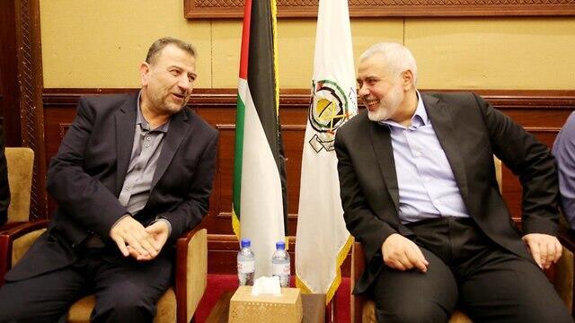 Hamas leaders Saleh al-Arouri and Ismail Haniyeh
