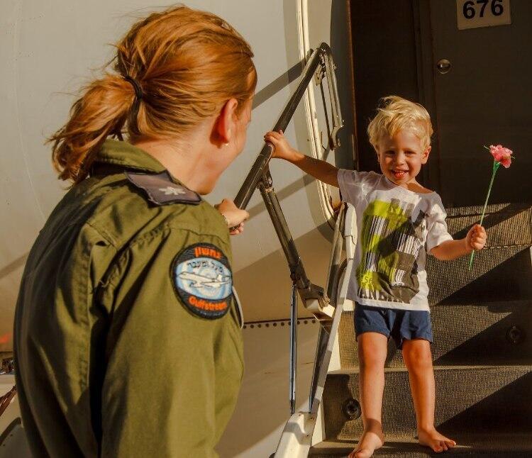 Maj. G. with her son Yonatan