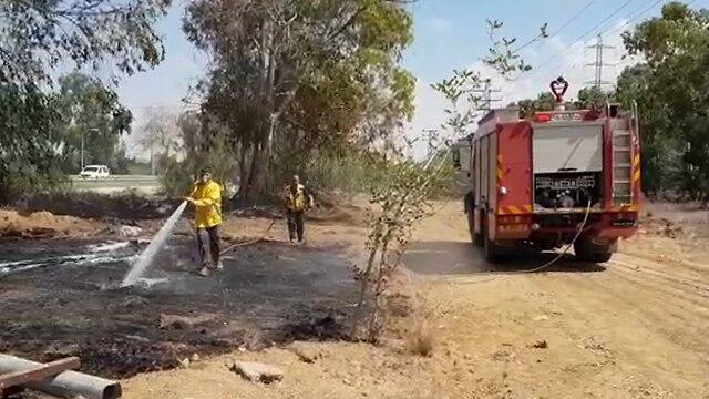 Fire crews put out fire caused by incendiary balloons last month