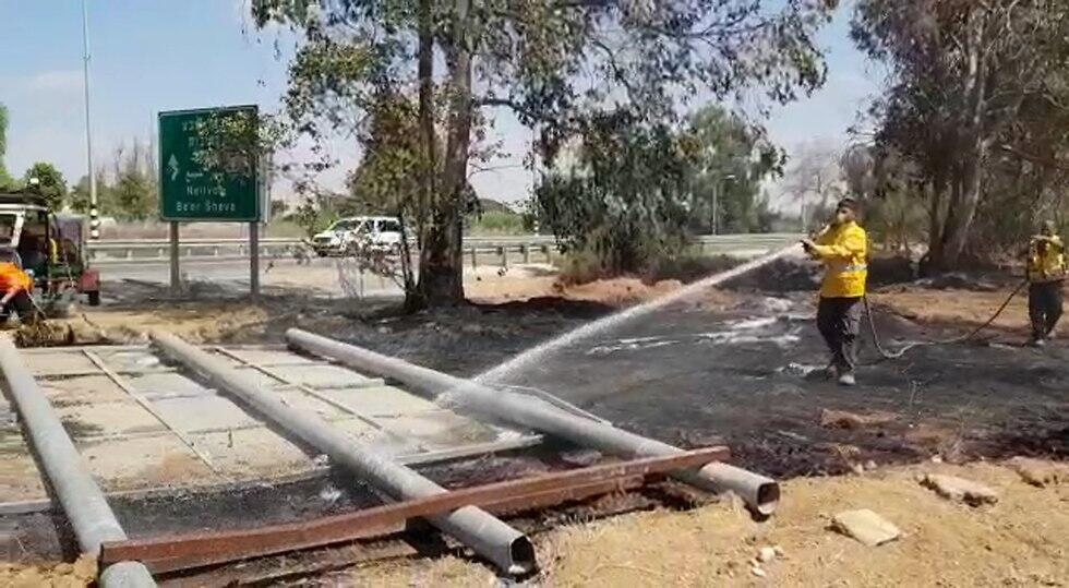 Fire in Gaza border region