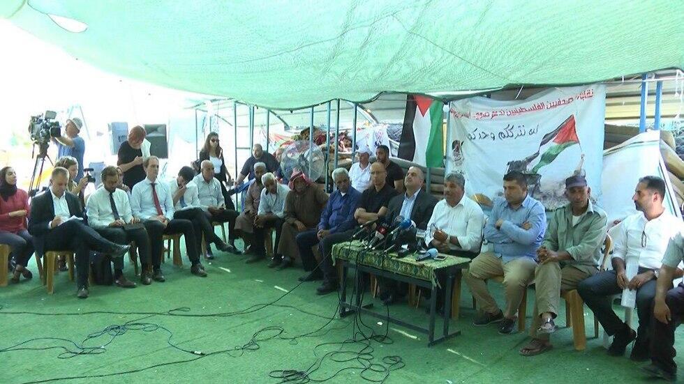 Palestinian protest huts