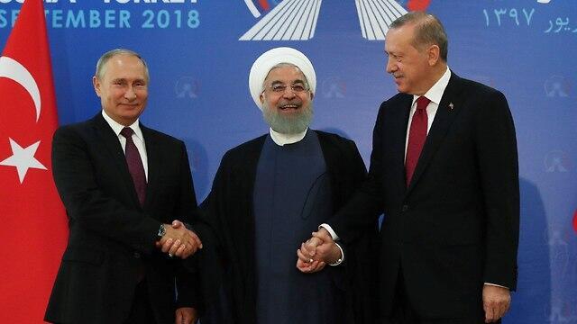 Left to right: Putin, Rouhani, and Erdogan