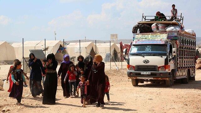 Syrian refugees in Idlib (צילום: AFP) Syrian refugees in Idlib