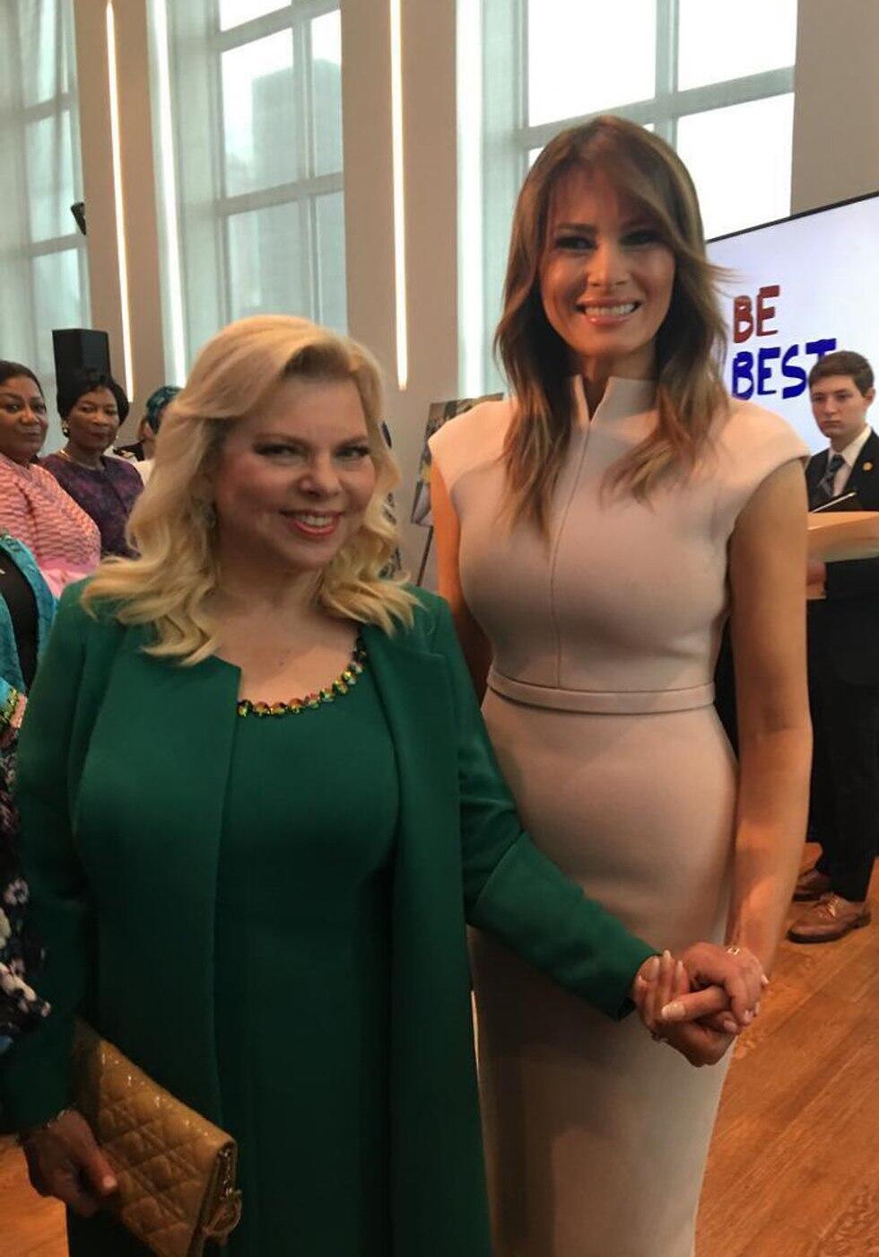 Мелания Трамп и Сара Нетаниягу на встрече в ООН