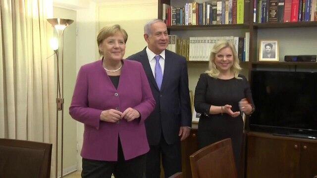 Merkel with Prime Minister Netanyahu and his wife Sara