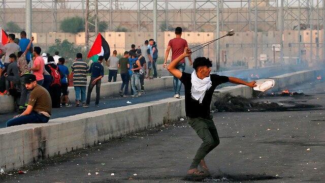 Palestinian protests near the Erez border crossing