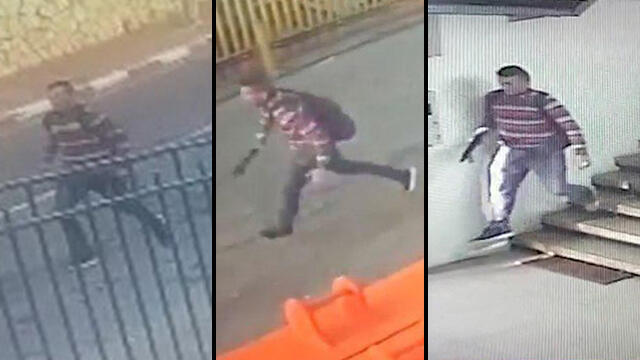 Terrorist Ashraf Walid Suleiman Na'alwa fleeing the scene