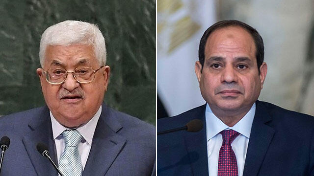 Palestinian leader Abbas; Egyptian President Sisi