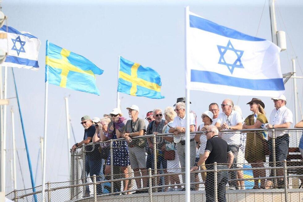 Swedish solidarity vesse3l arives at Israeli shores