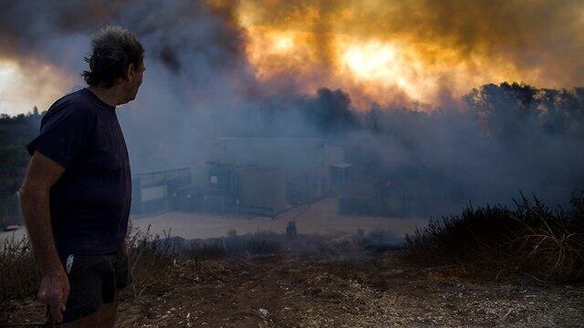 Fire in the Gaza border region