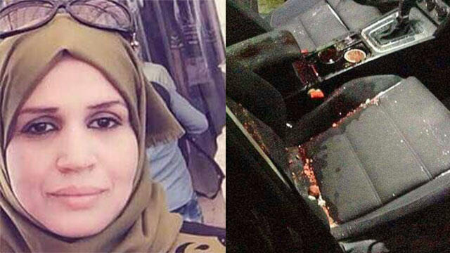 Aisha al-Rawbi; the passenger seat where she was when the rock hit the windshield