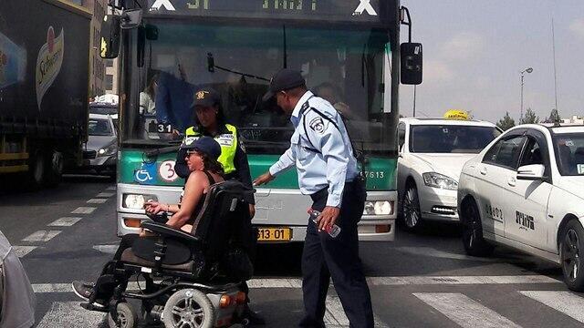 disabled protesters in the Knesset.
