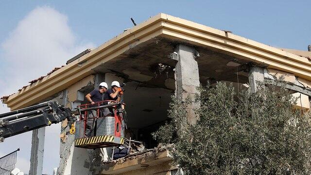 The house that suffered the direct rocket hit