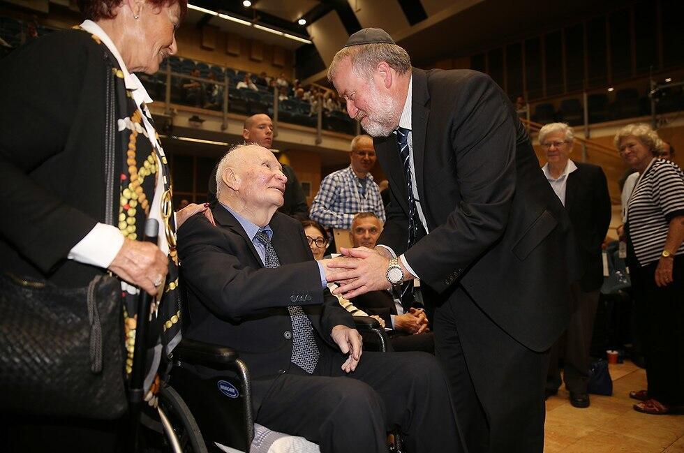 Меир Шамгар и Авихай Мандельблит на конференции в Хайфе, 2018 год. Фото: Эльад Гершгорн