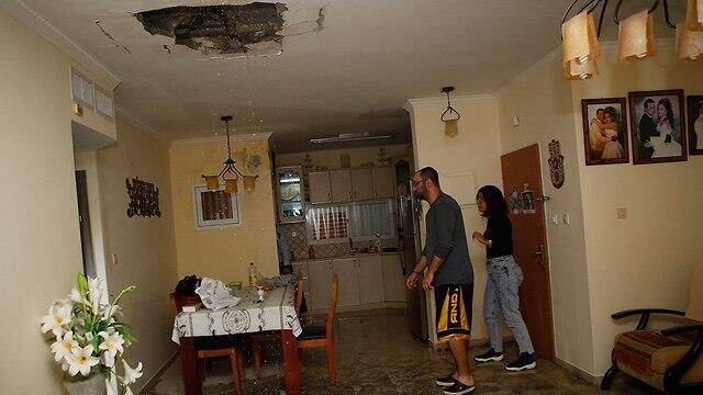 A home in Ashkelon hit by a rocket