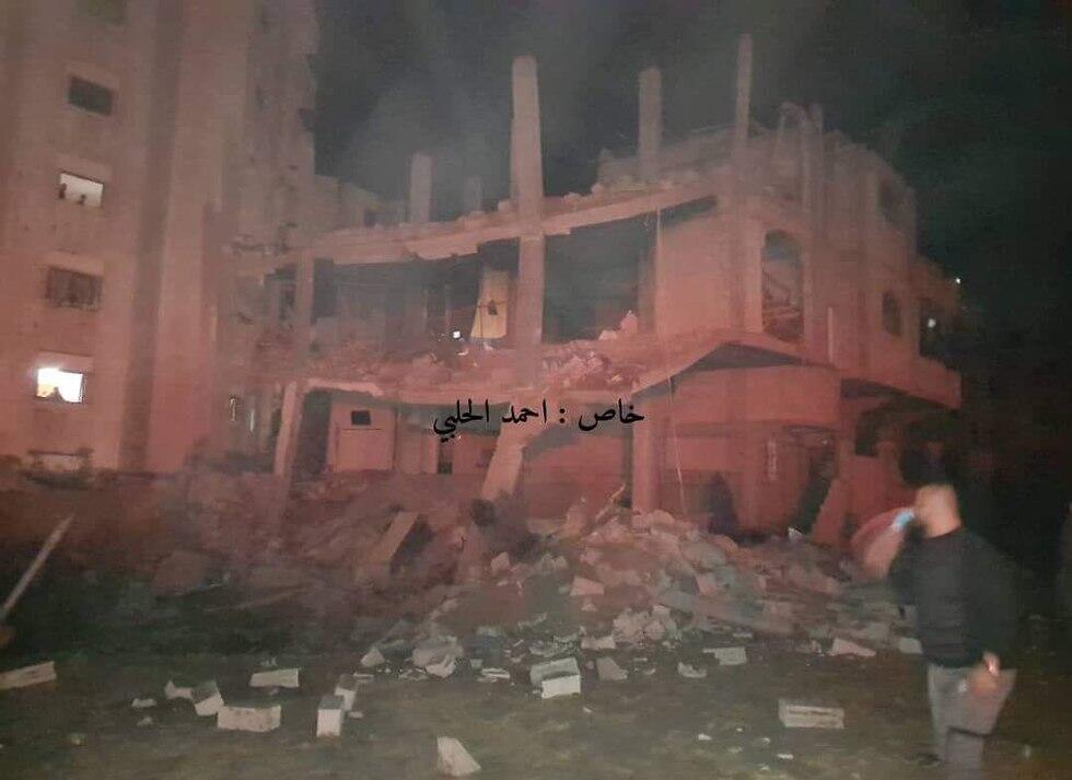 Bombed al-Aqsa TV station in Gaza