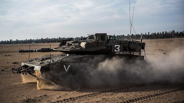 Танк ЦАХАЛа на границе с Газой. Фото: MCT