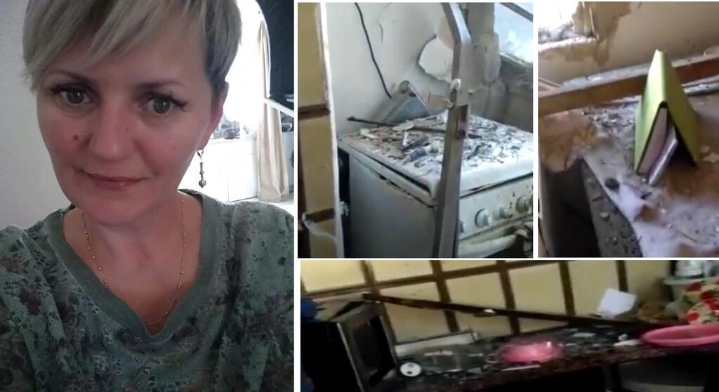 Елена и ее разрушенная квартира. Фото из личного архива