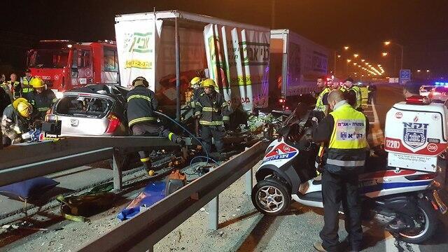 ДТП на шоссе № 6. Фото: Йехезкель Иткин