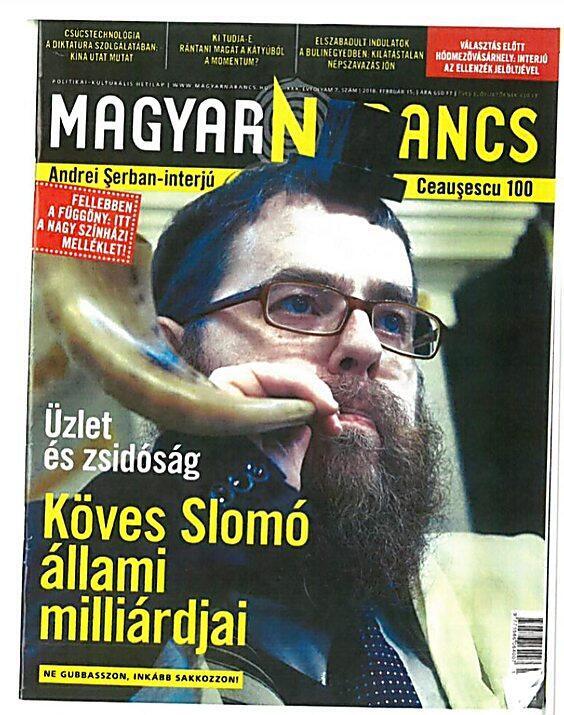 Rabbi Koves featured on magazine cover